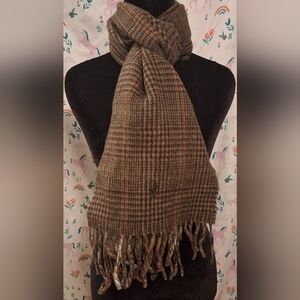 EUC Polo Ralph Lauren Reversible Plaid & Gingham Wool Blend Casual Unisex Scarf